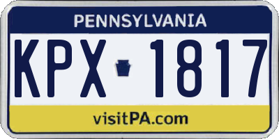 PA license plate KPX1817