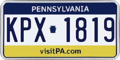 PA license plate KPX1819