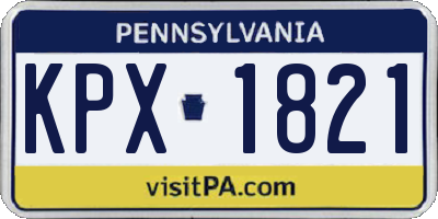 PA license plate KPX1821