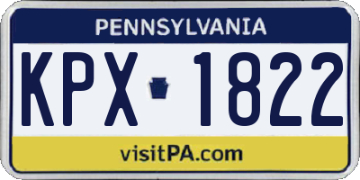 PA license plate KPX1822