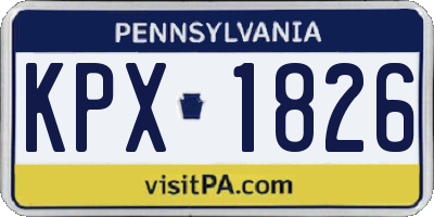 PA license plate KPX1826
