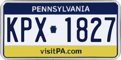 PA license plate KPX1827