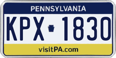 PA license plate KPX1830