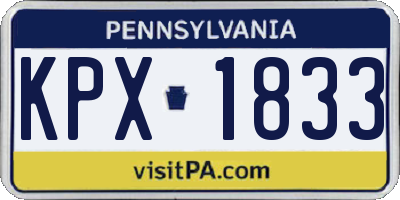 PA license plate KPX1833