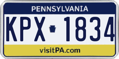 PA license plate KPX1834