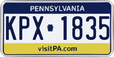 PA license plate KPX1835
