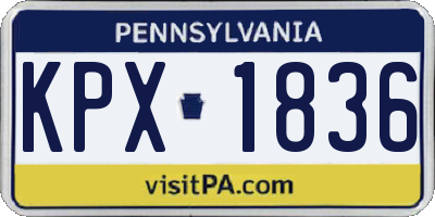 PA license plate KPX1836