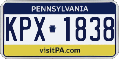PA license plate KPX1838