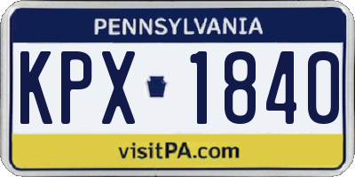 PA license plate KPX1840