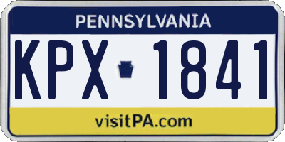 PA license plate KPX1841