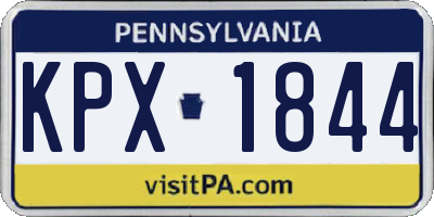 PA license plate KPX1844