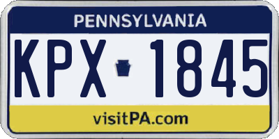 PA license plate KPX1845