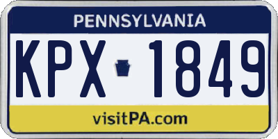 PA license plate KPX1849
