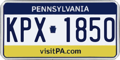 PA license plate KPX1850