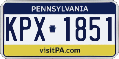 PA license plate KPX1851