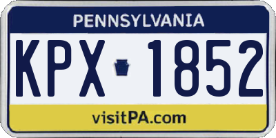 PA license plate KPX1852