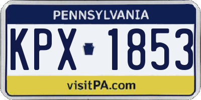 PA license plate KPX1853