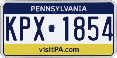 PA license plate KPX1854