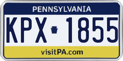 PA license plate KPX1855