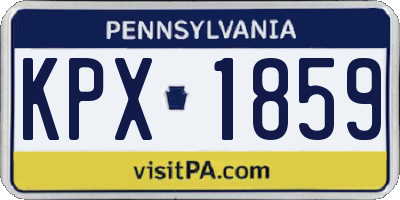 PA license plate KPX1859