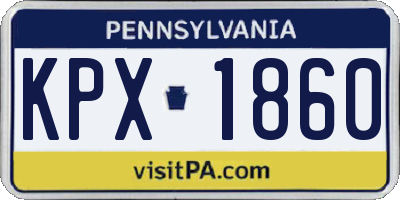 PA license plate KPX1860