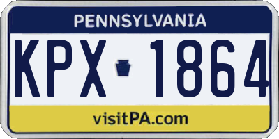 PA license plate KPX1864