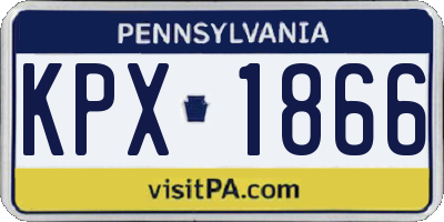 PA license plate KPX1866