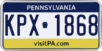 PA license plate KPX1868
