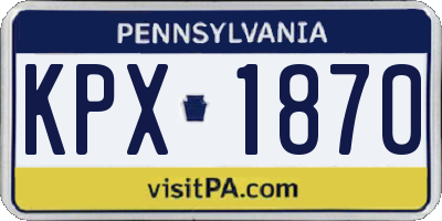 PA license plate KPX1870