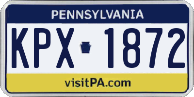 PA license plate KPX1872