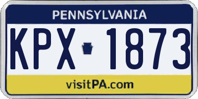 PA license plate KPX1873