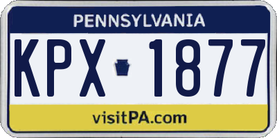 PA license plate KPX1877