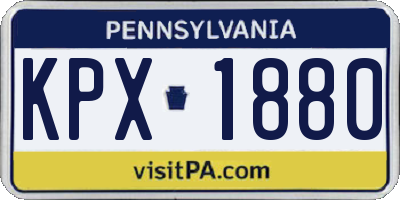 PA license plate KPX1880