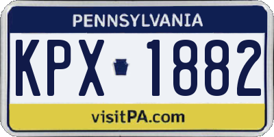 PA license plate KPX1882