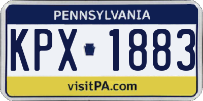 PA license plate KPX1883