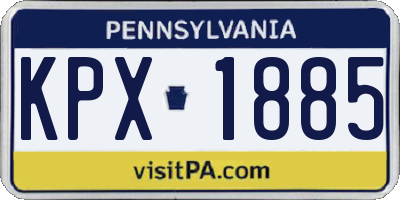 PA license plate KPX1885