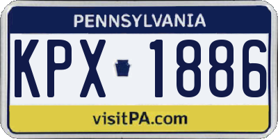 PA license plate KPX1886