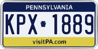 PA license plate KPX1889