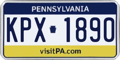 PA license plate KPX1890