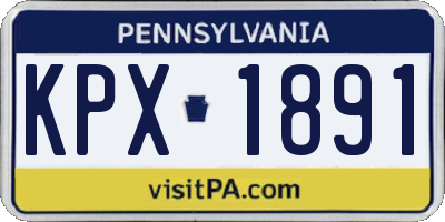 PA license plate KPX1891