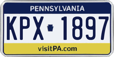 PA license plate KPX1897