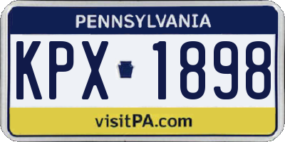 PA license plate KPX1898
