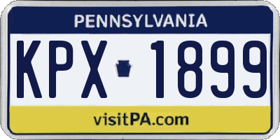 PA license plate KPX1899