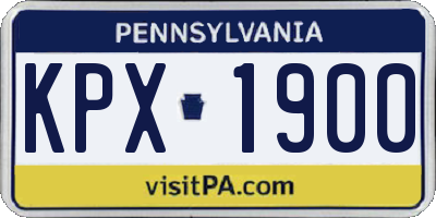 PA license plate KPX1900