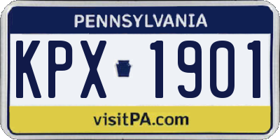 PA license plate KPX1901