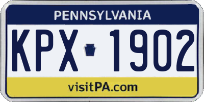 PA license plate KPX1902