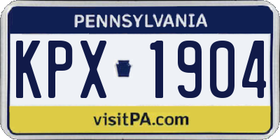 PA license plate KPX1904