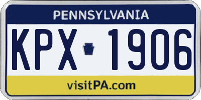 PA license plate KPX1906