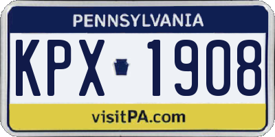 PA license plate KPX1908