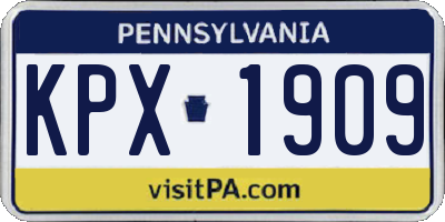 PA license plate KPX1909